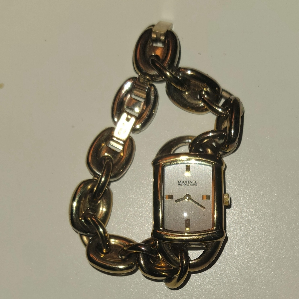 Michael Kors Watch gold tone heavy link bracelet